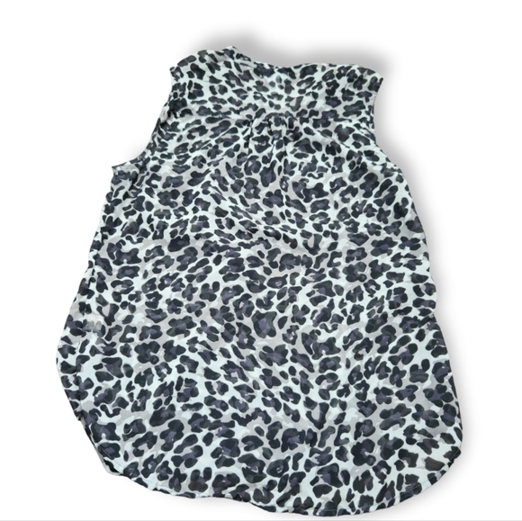 Old Navy Sheer Leopard Sleeveless Button Down Blouse - Picture 2 of 7